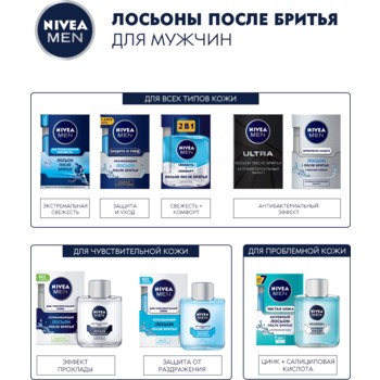 Освіжаючий лосьйон після гоління NIVEA MEN Екстремальна свіжість для нормальної шкіри, 100 мл, бренд: 